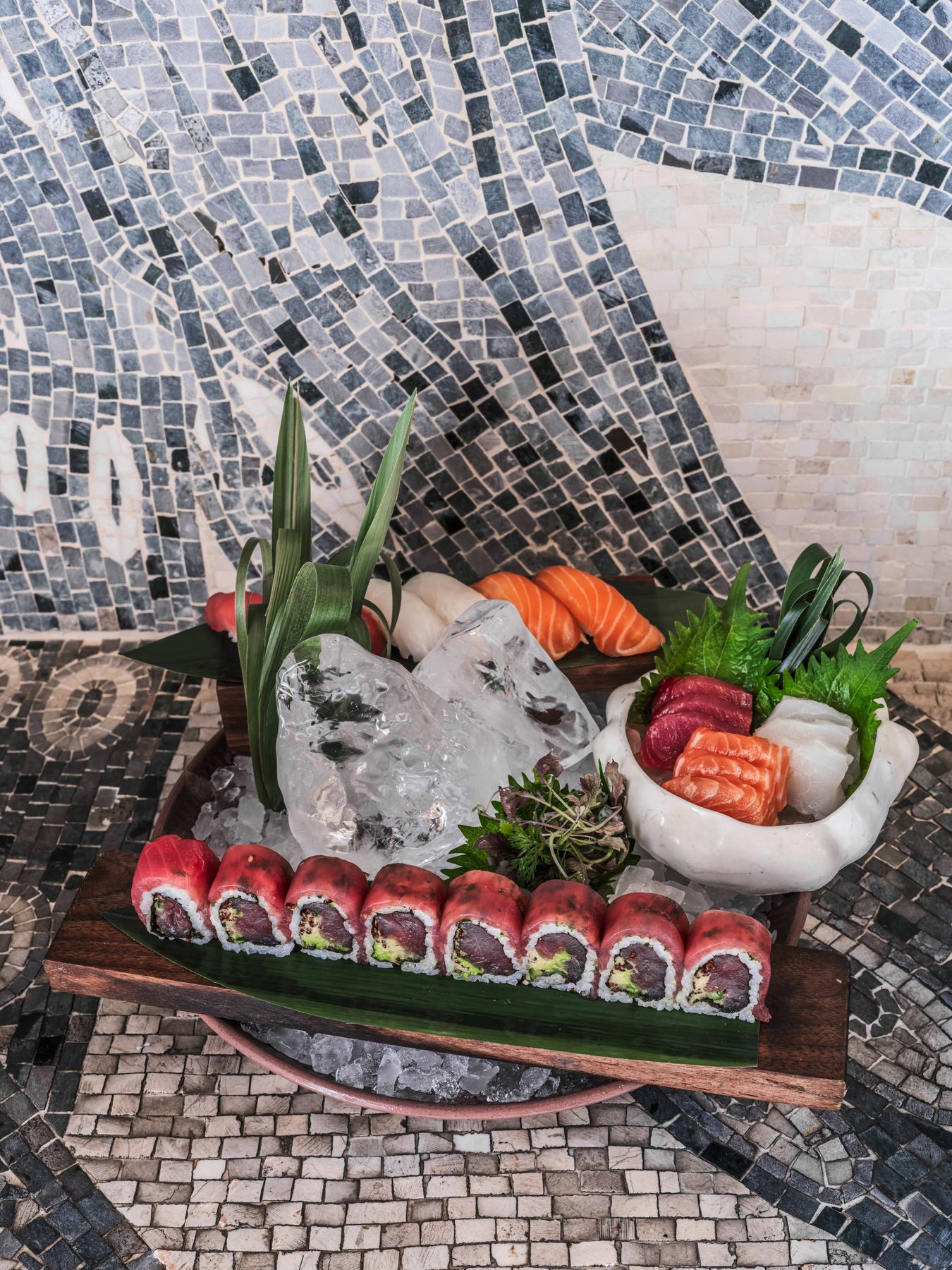 Nikkei sushi, plated from the Nikkei kitchen at Sub-Mission, Union Square